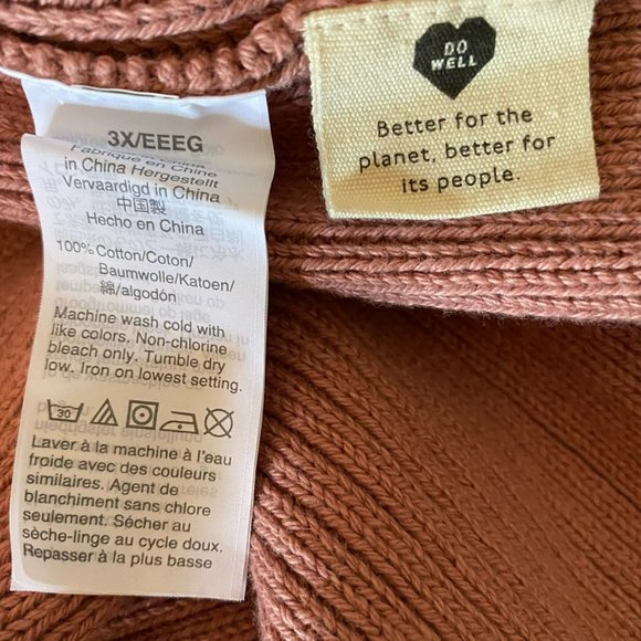 Madewell Nolan Ribbed Open Front Cardigan, 3X, Dusty Pink Mauve - Picture 4 of 5